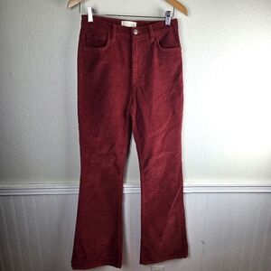 Women's Corduroy C/E Current Elliott Red Bootcut Pants Waist Size 27